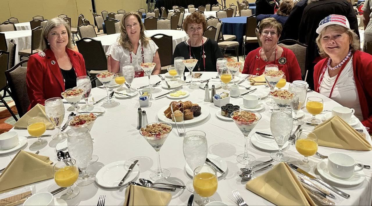 Members at breakfast.