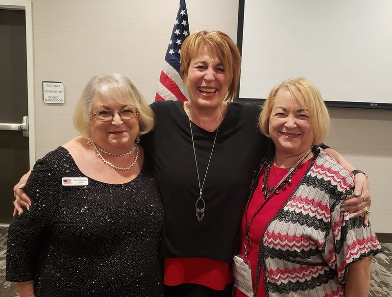 Carol Roberts Caring for America Chair, Dee Drewry Immediate Past President, Colleen Wise Recording Secretary, WFRW Spri