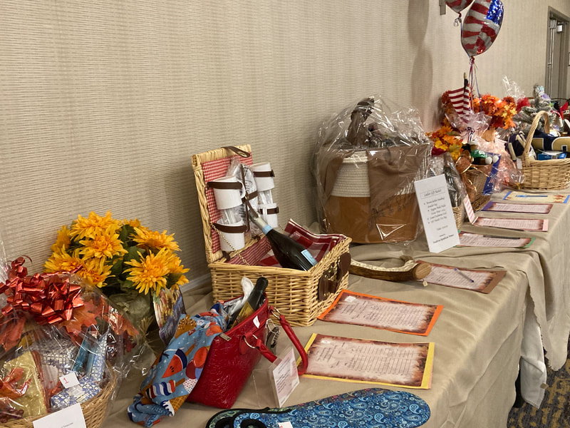 Silent auction items.