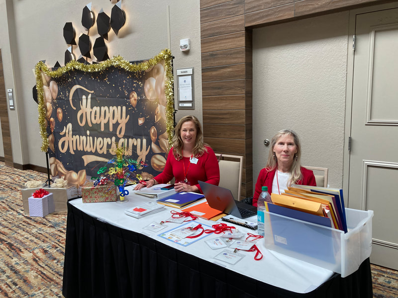 Our treasurer and secretary greeted members as they arrived at the BOD.
