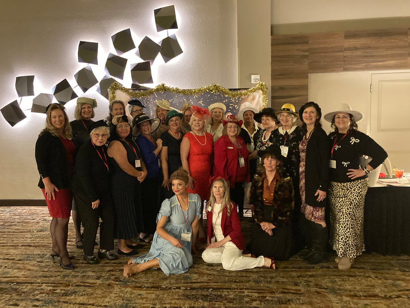Women dressed and wore hats from 1945 to celebrate the 80th birthday.