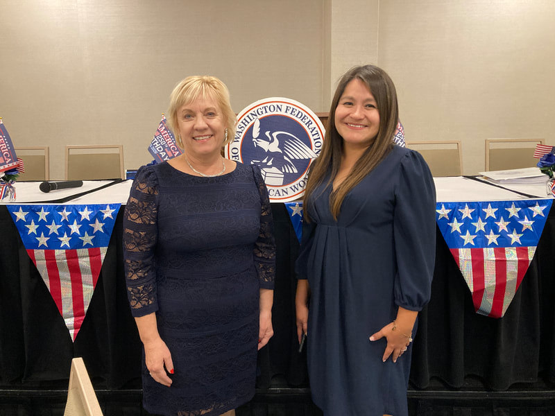 Prior NFRW President Eileen Sobjack with Cindy Casaus. 