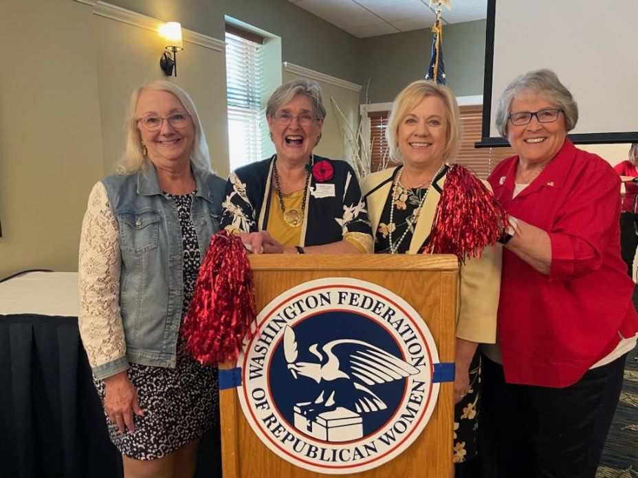 Ponderosa President, Jan Grayhek, WFRW President,Billie Jean Liedahl, NFRW Immediate Past President, Eileen Sobjack, Pon