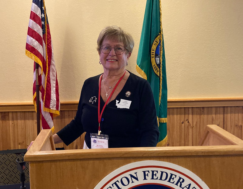 President Ellie Ownbey at her first Board of Directors' meeting.  