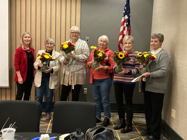 We have a new 2025 board. Ann Hays is the new president. She is second from the left.